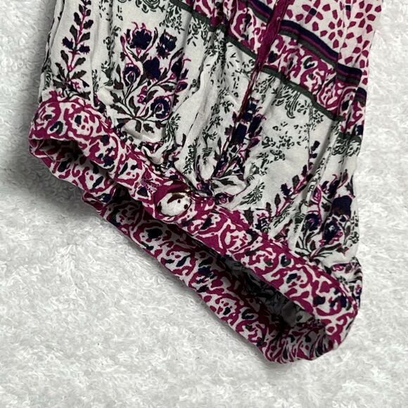 Rose & Rhyme Shirt Womens 1X Peasant Floral Pink - Picture 9 of 16